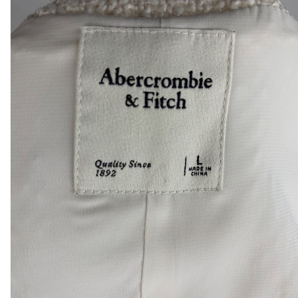 Abercrombie & Fitch Mara Tweed Vest Mini Dress White Size L - Picture 10 of 12